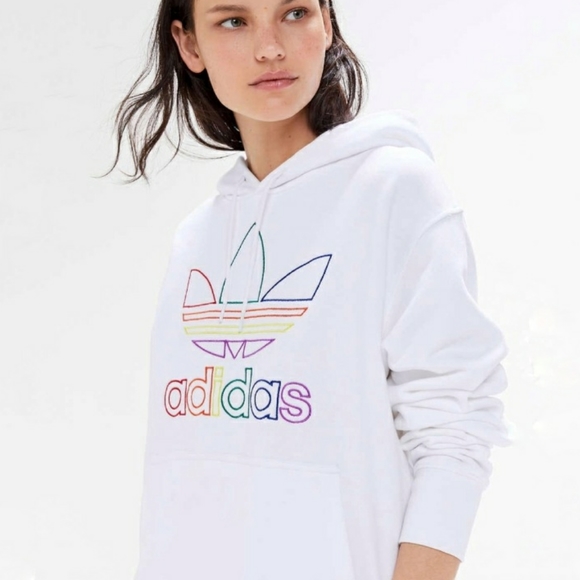 pride trefoil outline hoodie